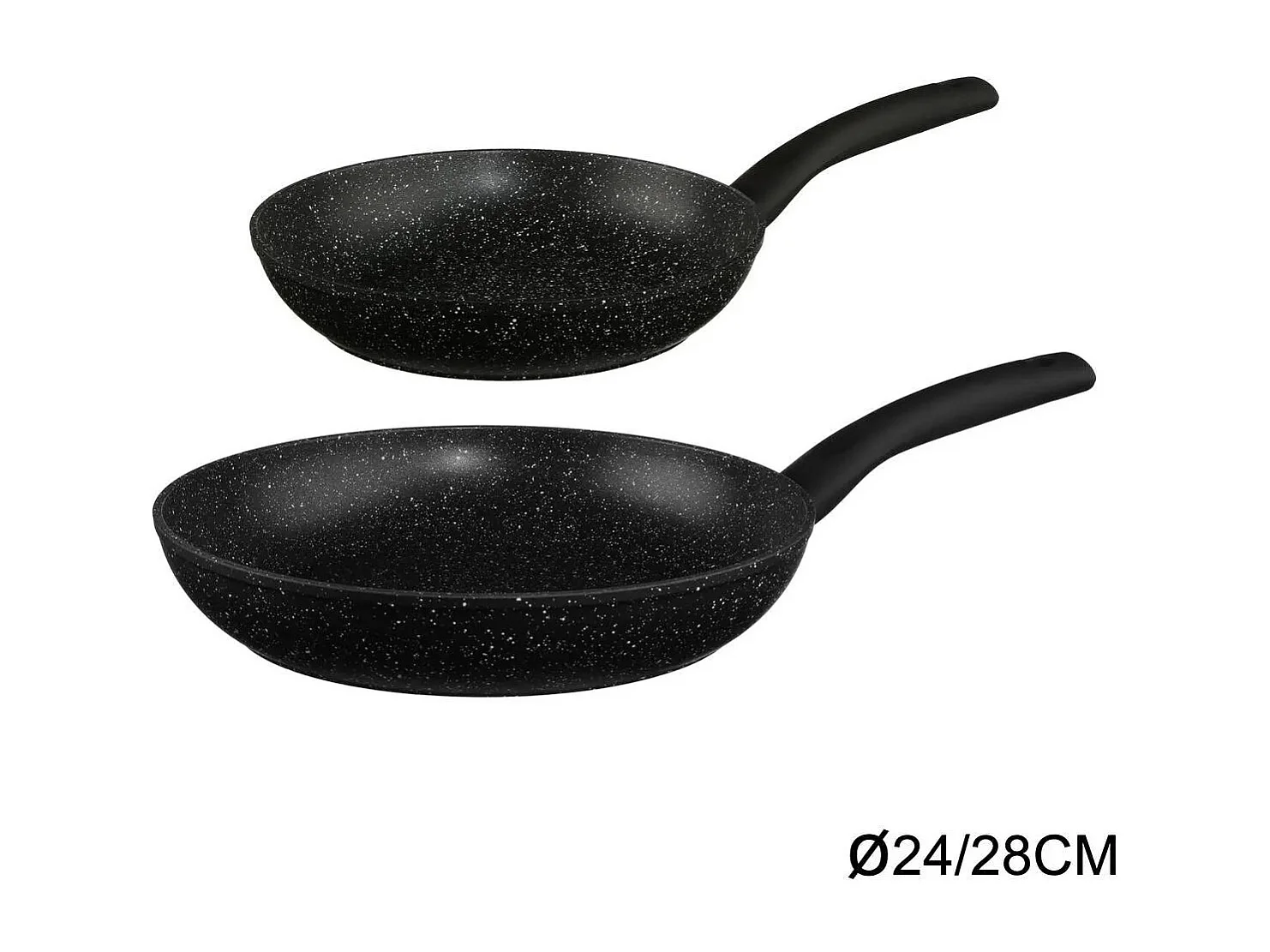 Lot de 2 Poêles en Aluminium "Caractère" 24-28cm Noir