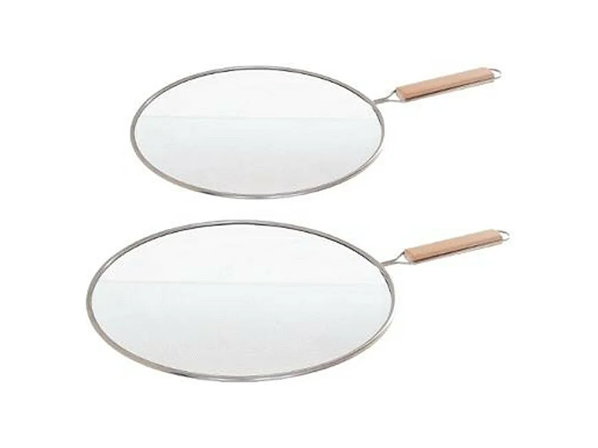 Lot de 2 Couvercles Anti-Projection "Protekt" 29cm Argent