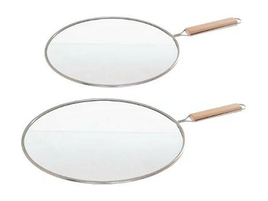 Lot de 2 Couvercles Anti-Projection "Protekt" 29cm Argent