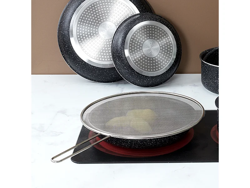 Couvercle Anti Projection Inox D29cm Argent