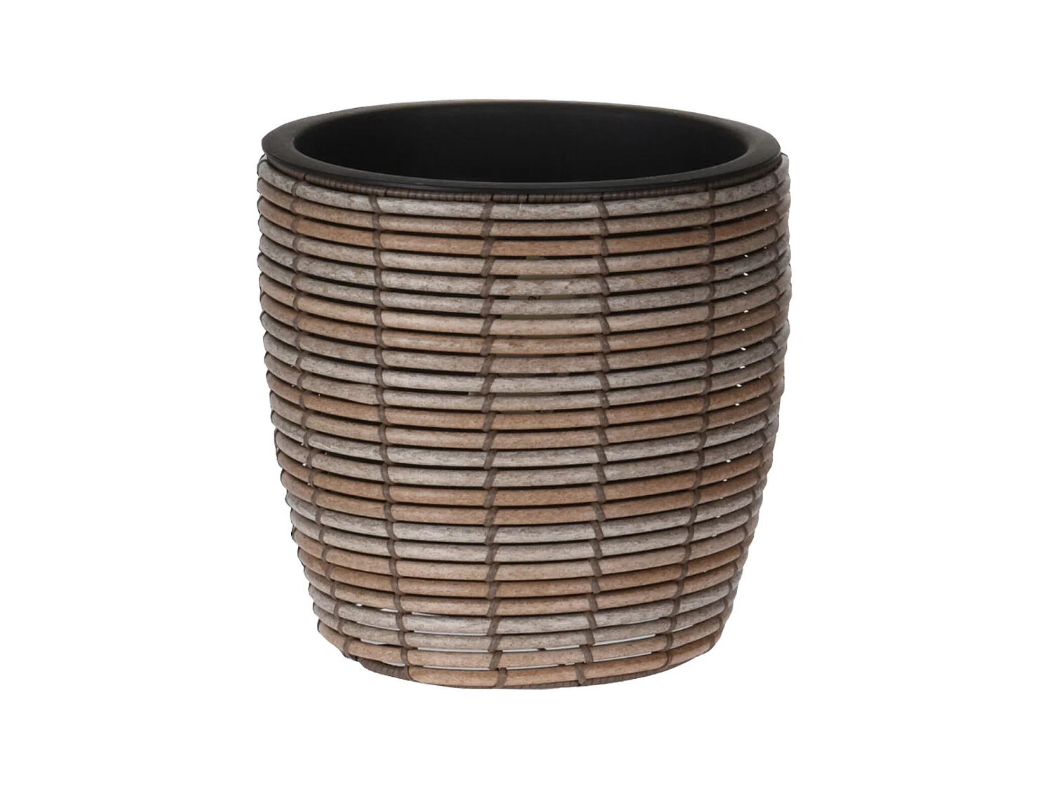 Vaso Tondo da Esterno Fioriera Marrone Polietilene per Casa Esterno