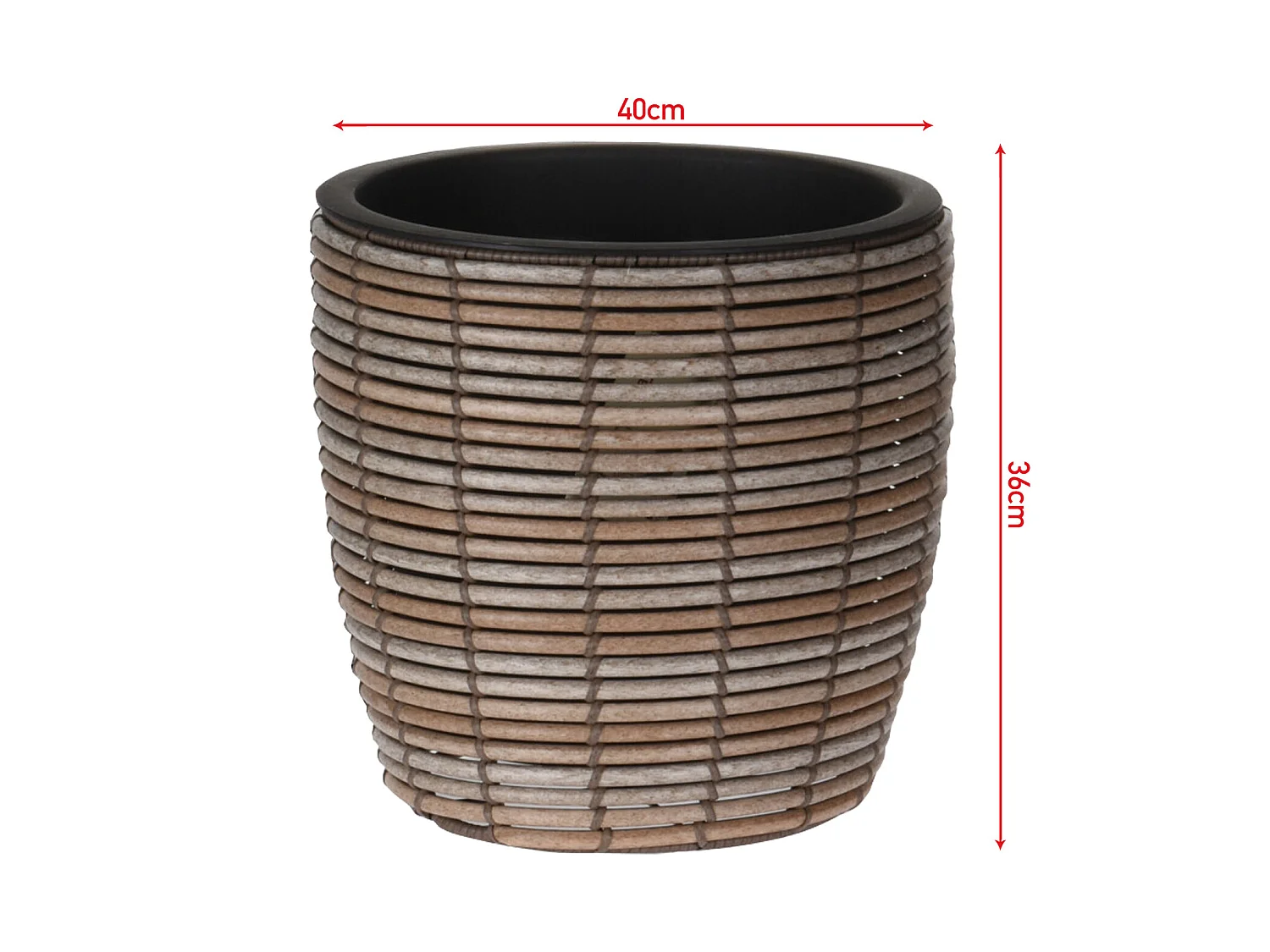 Vaso Tondo da Esterno Fioriera Marrone Polietilene per Casa Esterno