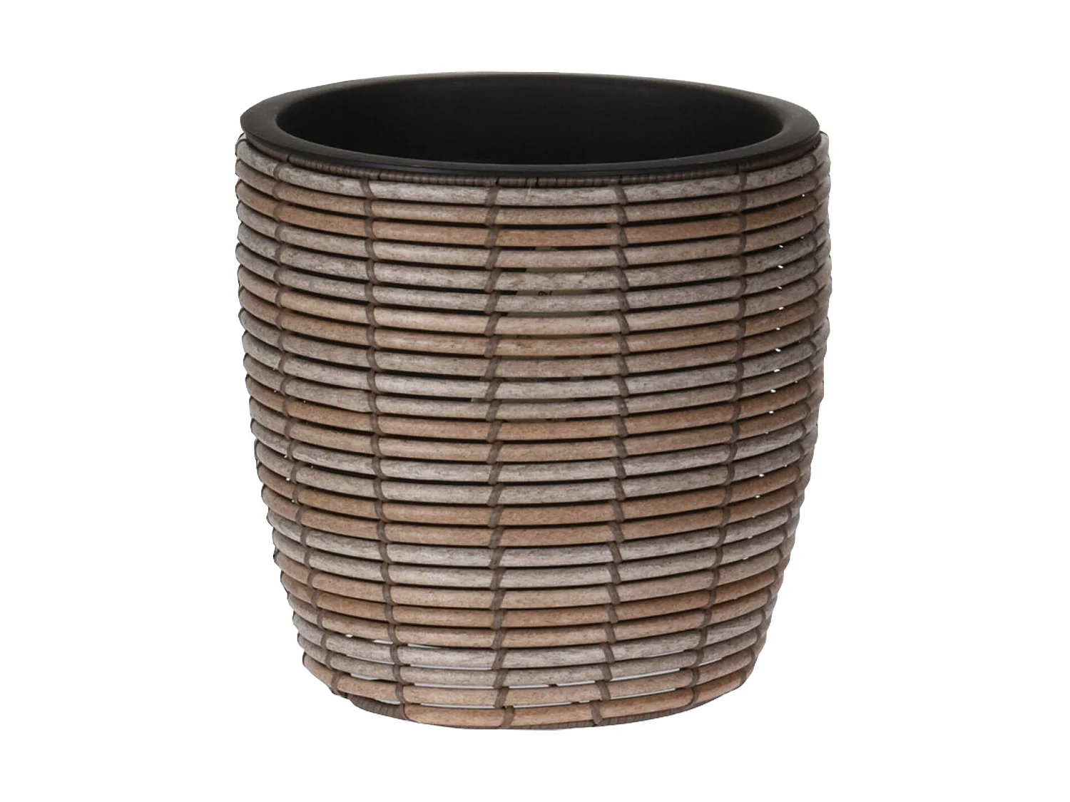 Vaso Redondo Plantador de Polietileno Marrom para Casa ao ar Livre