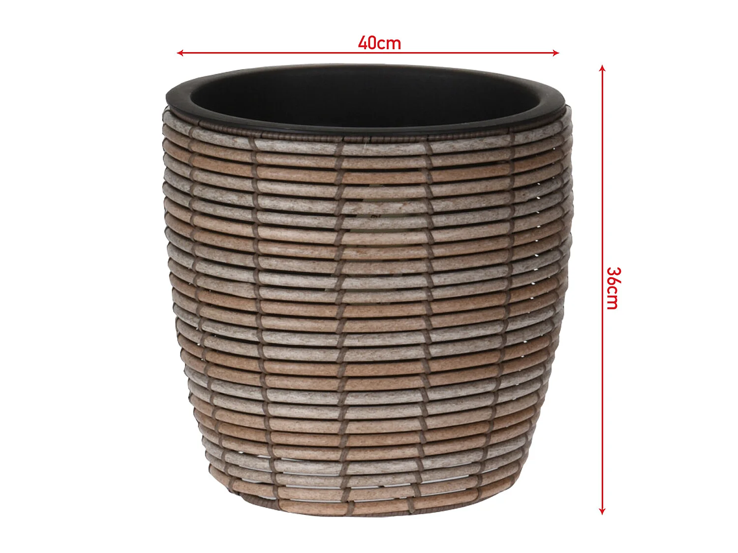 Vaso Redondo Plantador de Polietileno Marrom para Casa ao ar Livre