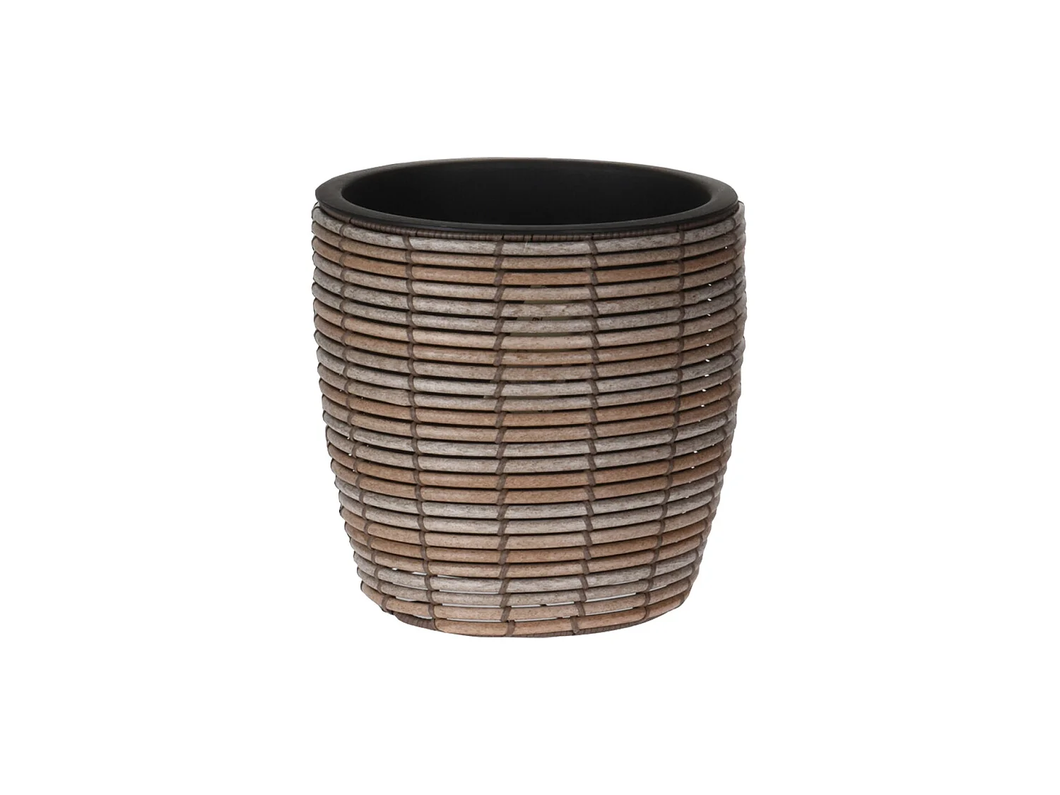 Porta-panelas Polyrattan Pequeno Vaso Marrom para Plantas para Ambientes Internos e Externos
