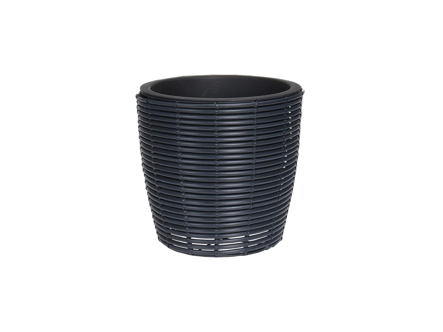 Vaso Polyrattan Portavaso Piccolo Nero per Piante Fiori