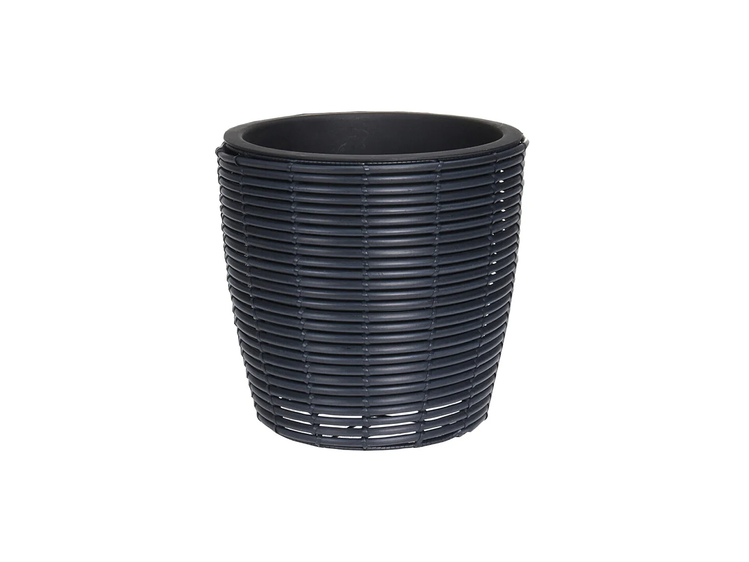 Vaso Polyrattan Portavaso Piccolo Nero per Piante Fiori