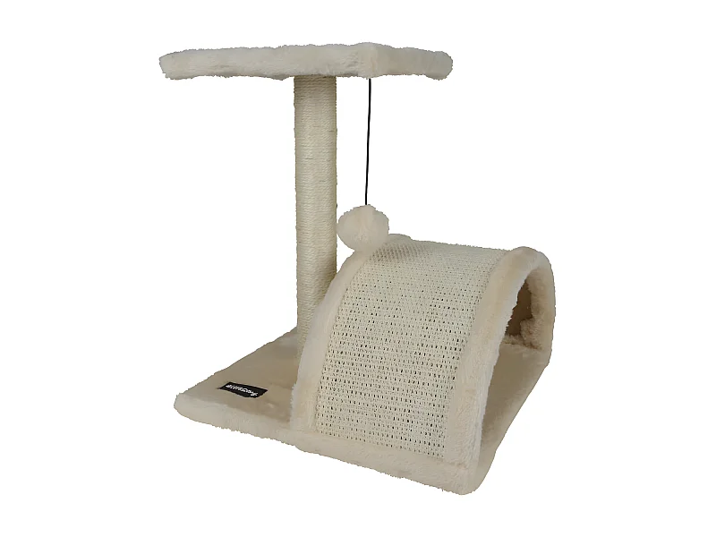 Arbre à Chat avec Tunnel "1 Plateforme" 38cm Écru