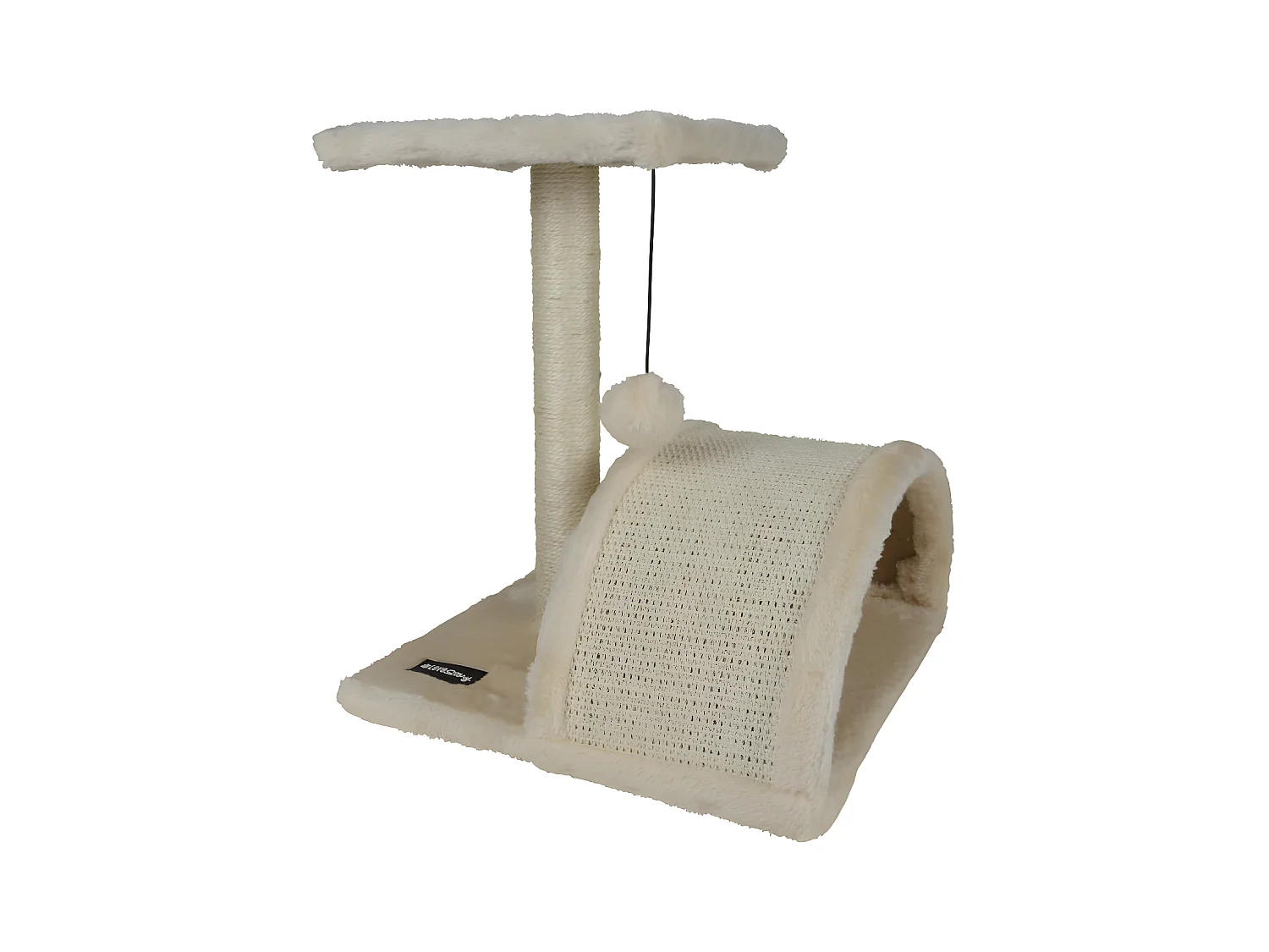Arbre à Chat avec Tunnel "1 Plateforme" 38cm Écru