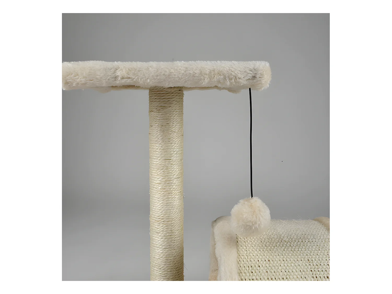 Arbre à Chat avec Tunnel "1 Plateforme" 38cm Écru