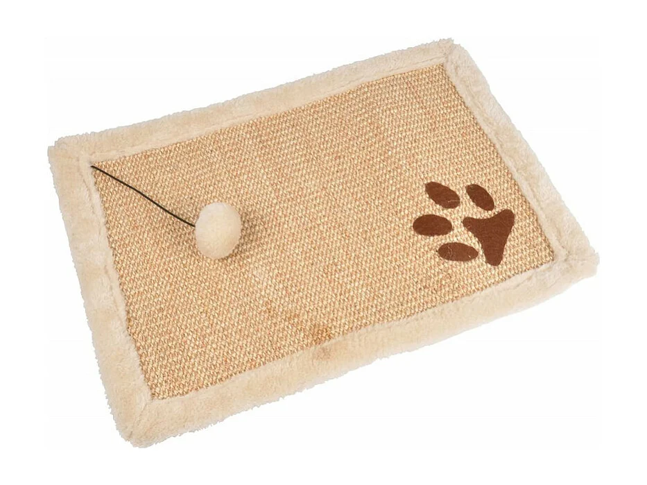 Griffoir avec Jouet pour Chat "Tapis" 48cm Naturel