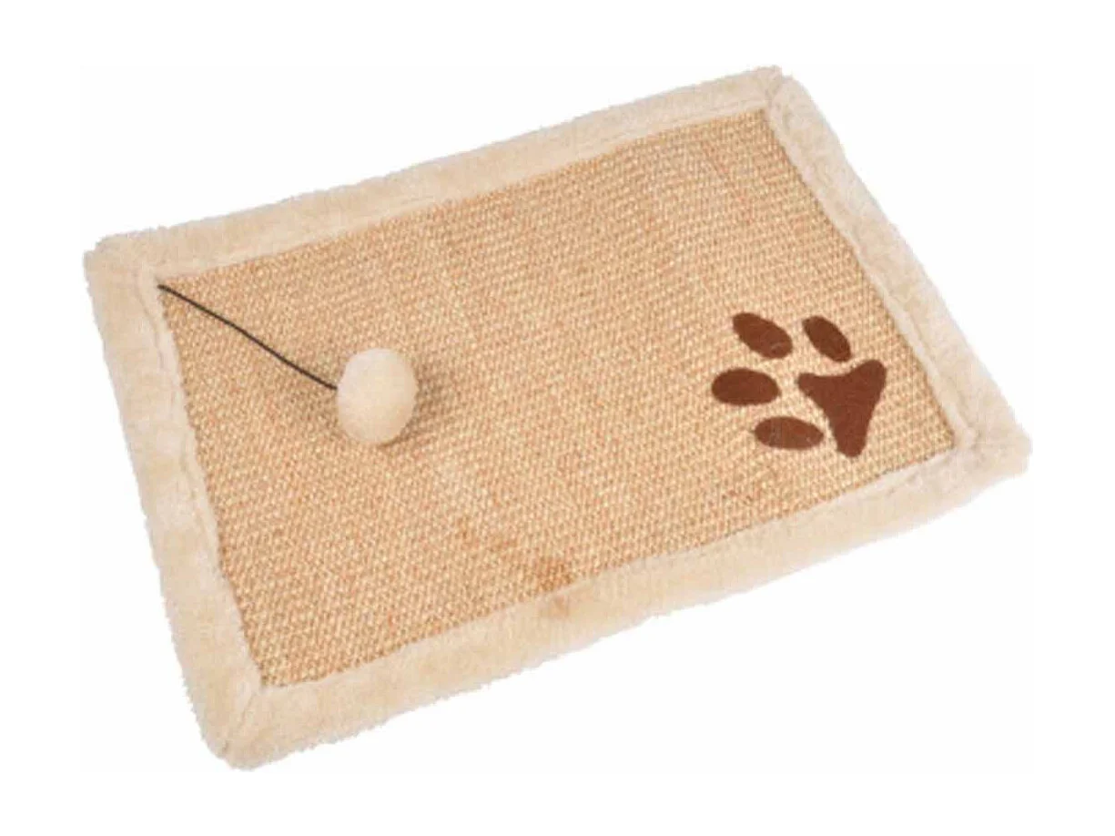 Griffoir avec Jouet pour Chat "Tapis" 48cm Naturel