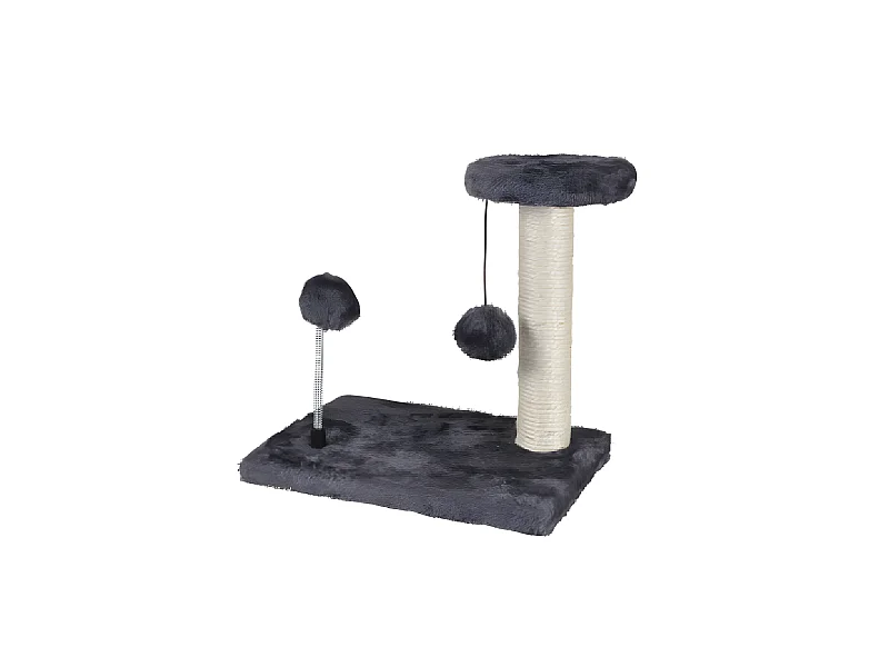 Arbre à Chat avec Jouets "1 Plateforme" 28cm Gris