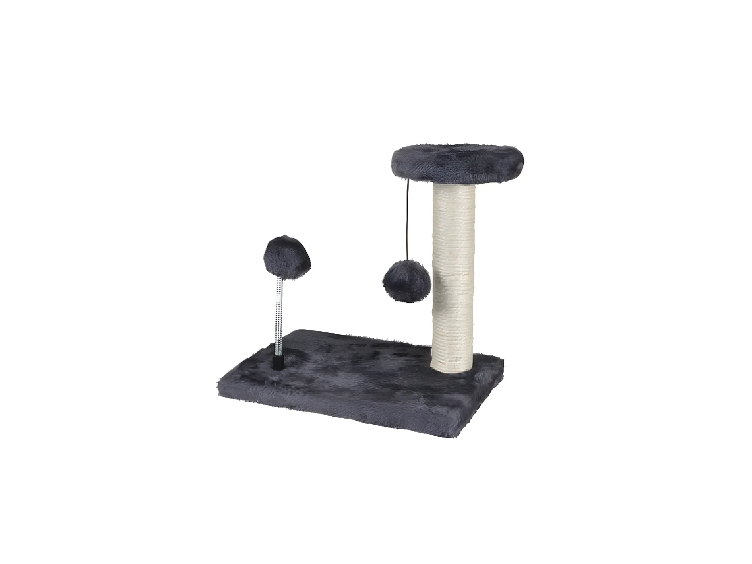 Arbre à Chat avec Jouets "1 Plateforme" 28cm Gris