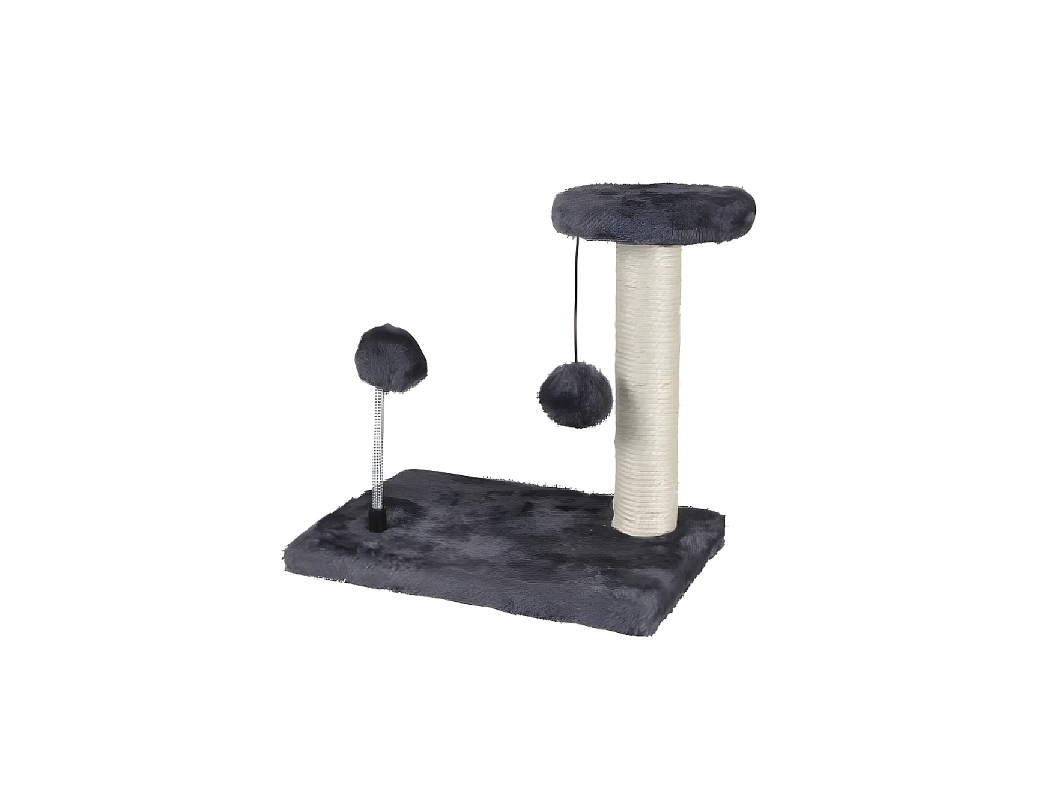 Arbre à Chat avec Jouets "1 Plateforme" 28cm Gris