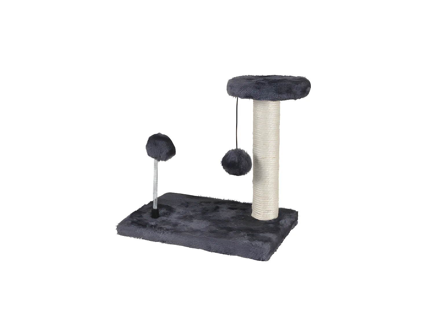 Arbre à Chat avec Jouets "1 Plateforme" 28cm Gris