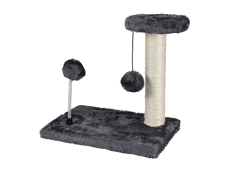 Arbre à Chat avec Jouets "1 Plateforme" 28cm Gris