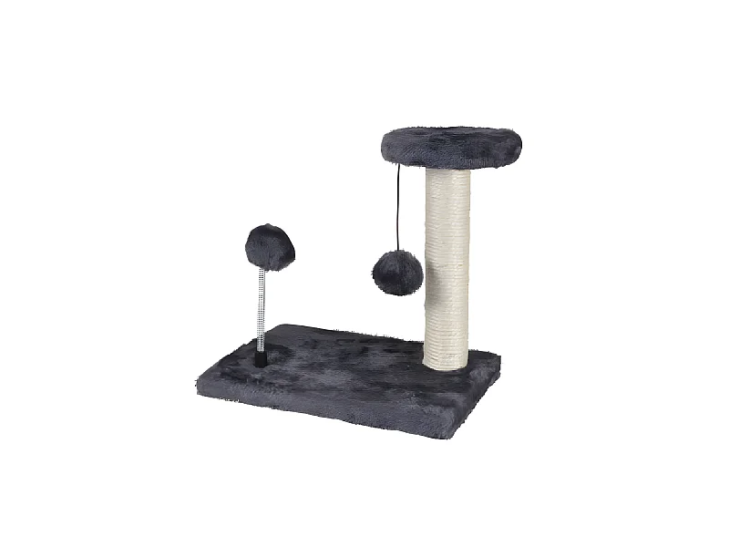 Arbre à Chat avec Jouets "1 Plateforme" 28cm Gris