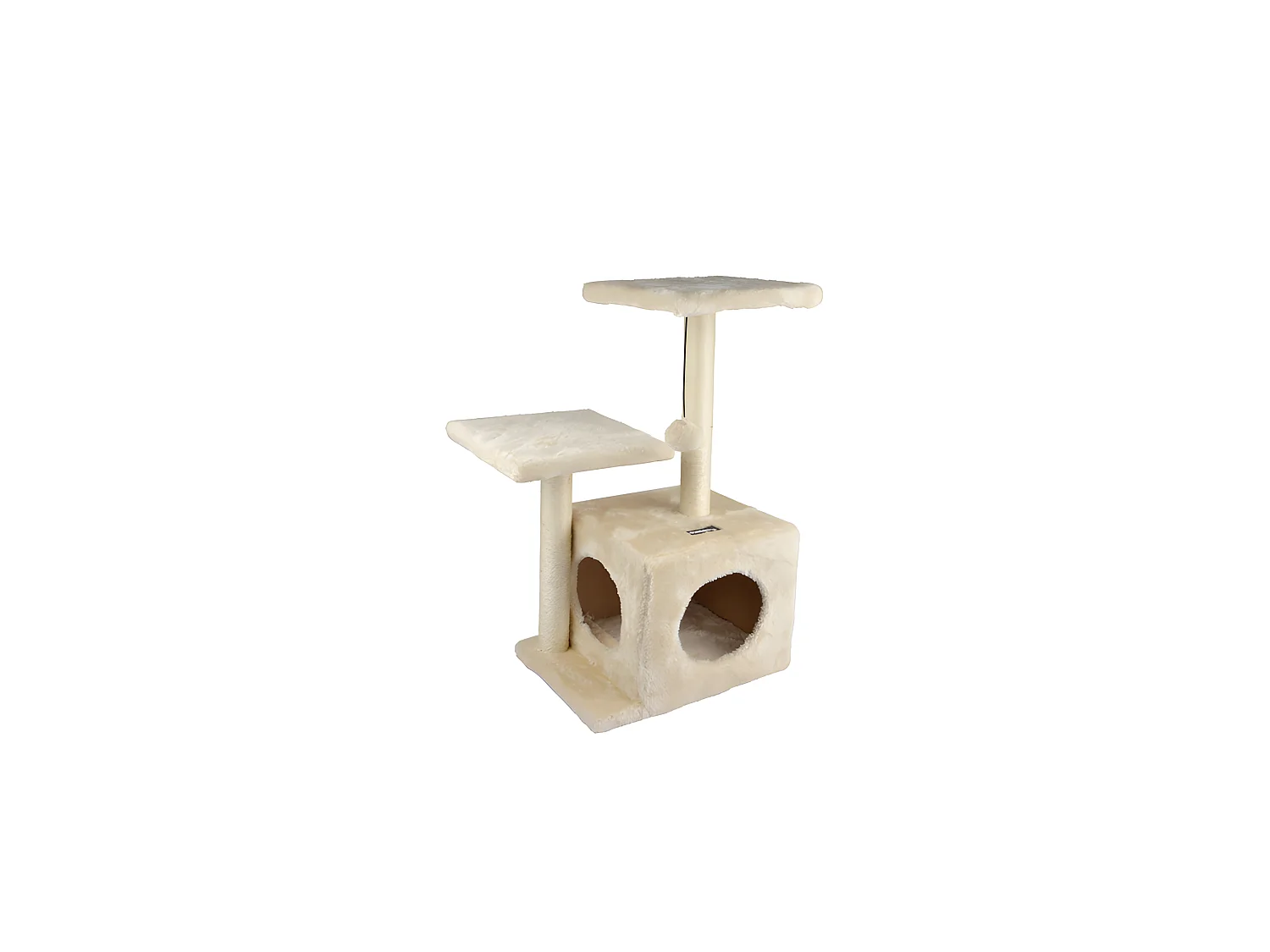 Arbre à Chat avec Niche "2 Plateformes" 60cm Écru