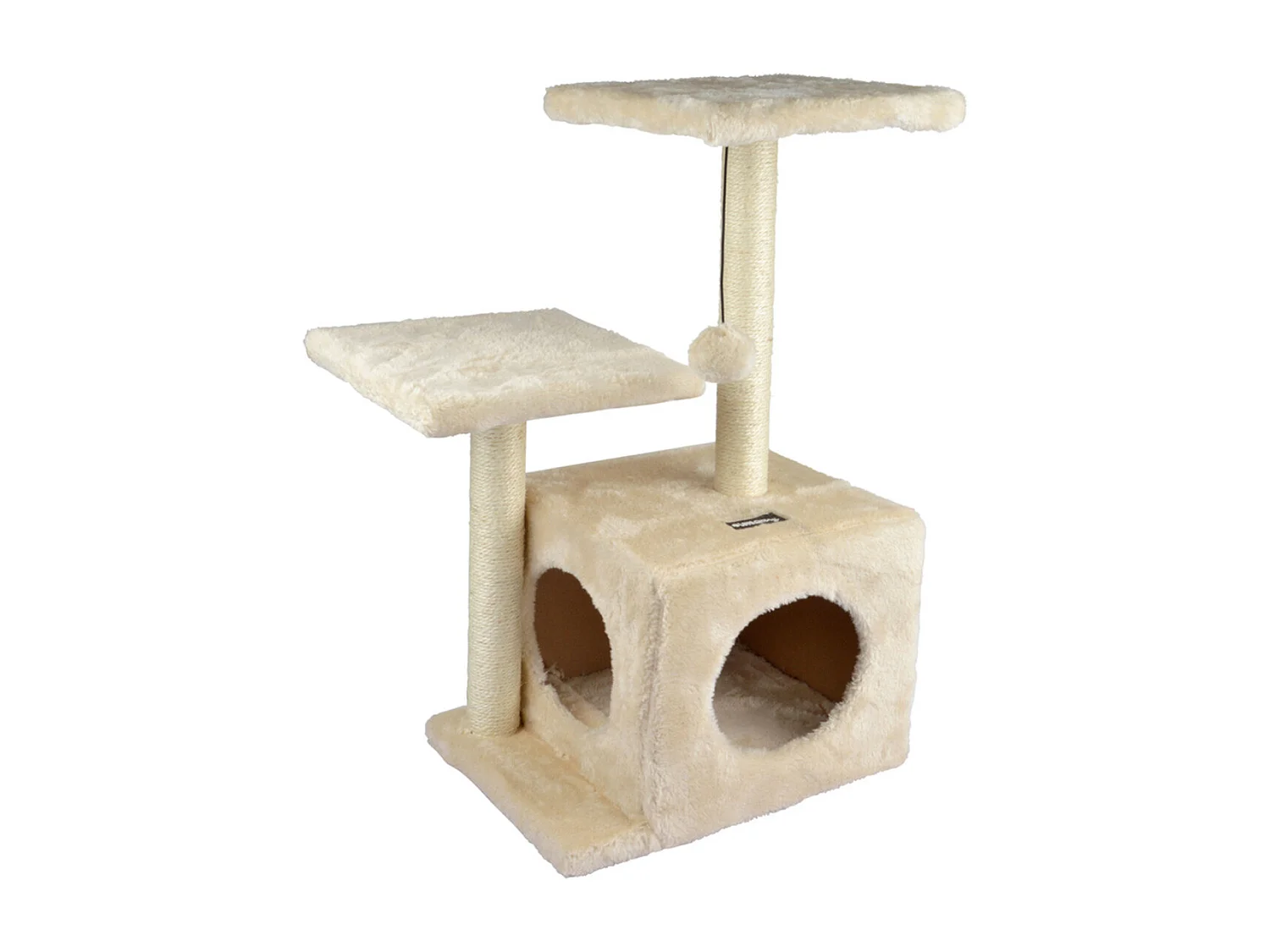 Arbre à Chat avec Niche "2 Plateformes" 60cm Écru