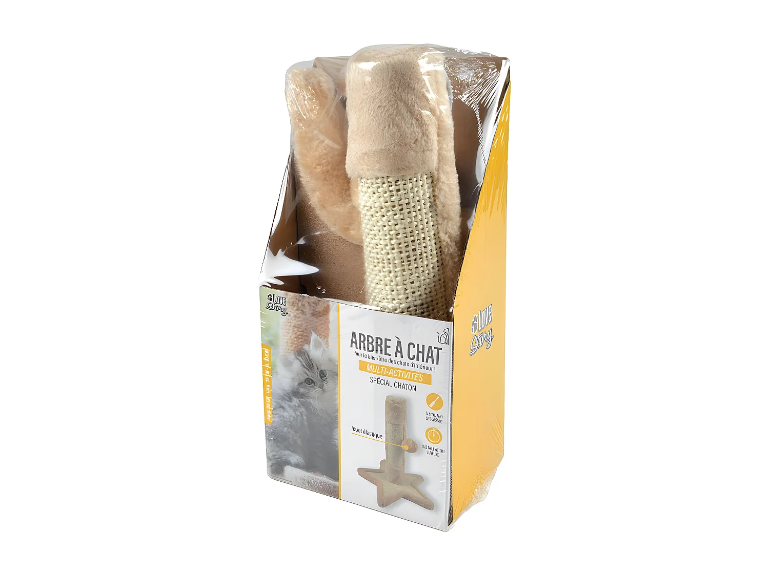 Arbre à Chat avec Socle "Étoile" 33cm Écru