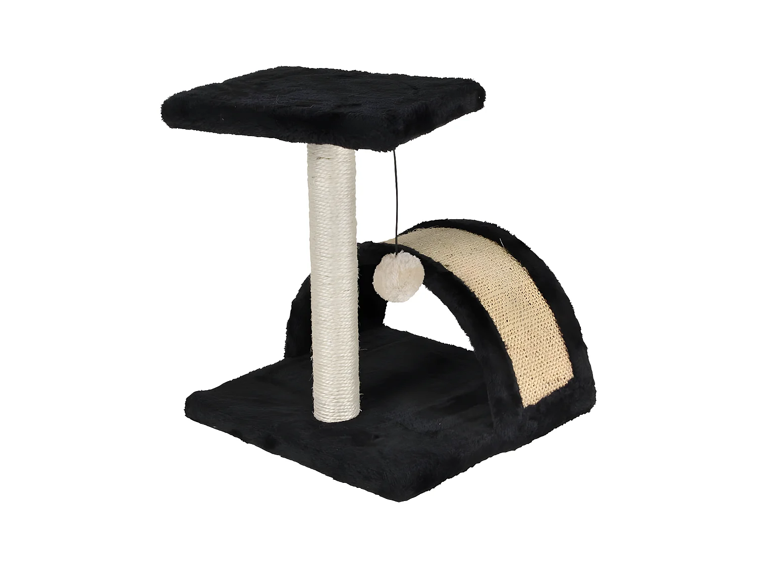 Arbre à Chat avec Tunnel "1 Plateforme" 38cm Noir