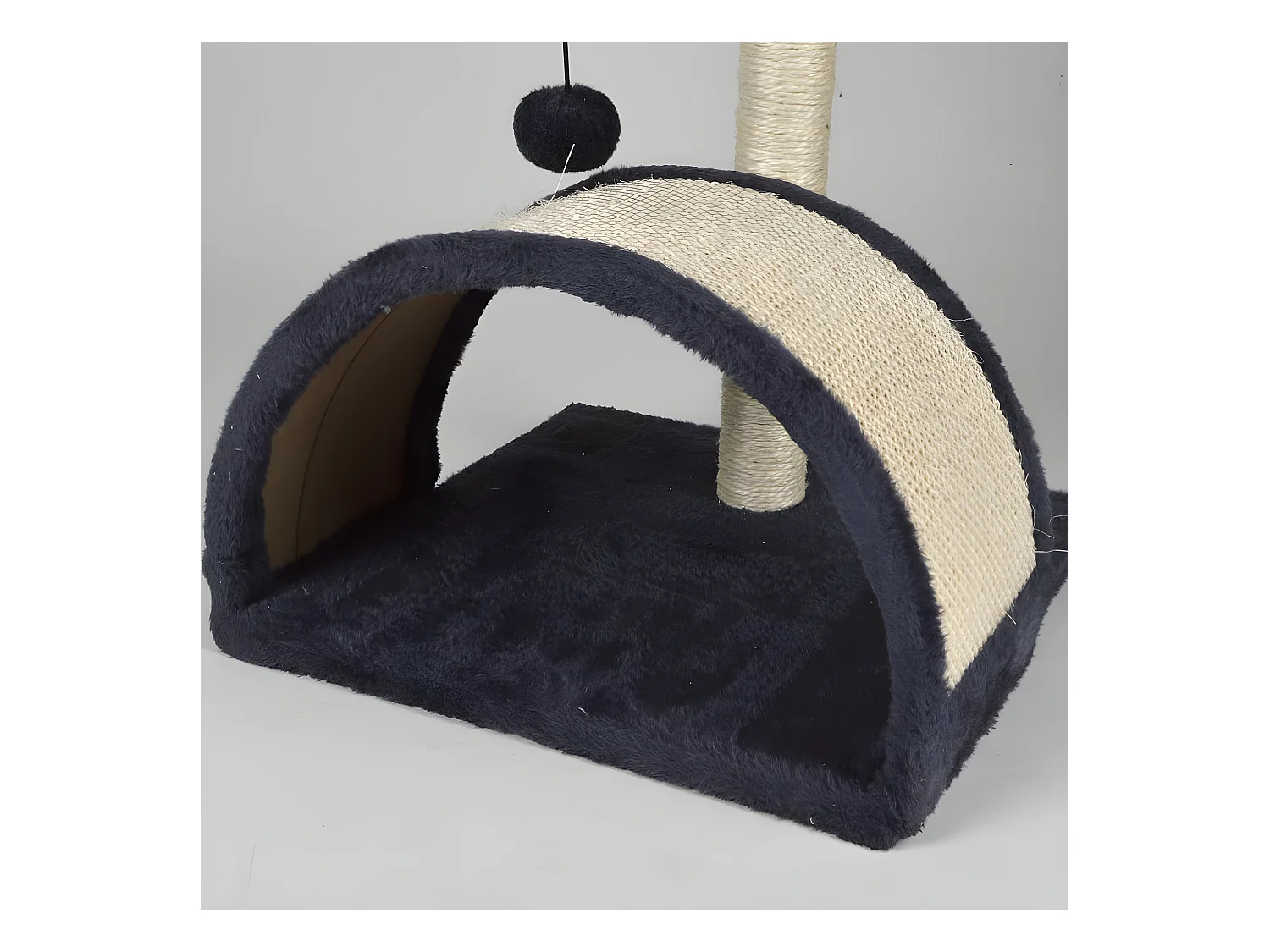 Arbre à Chat avec Tunnel "1 Plateforme" 38cm Noir