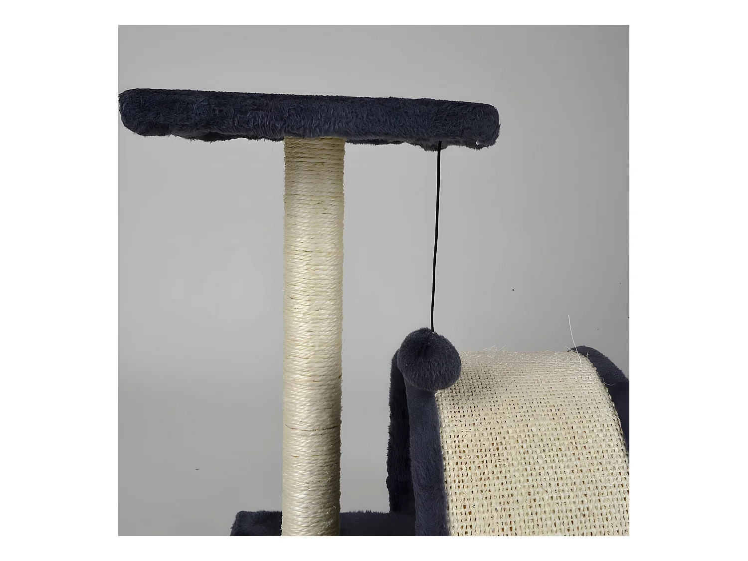 Arbre à Chat avec Tunnel "1 Plateforme" 38cm Noir