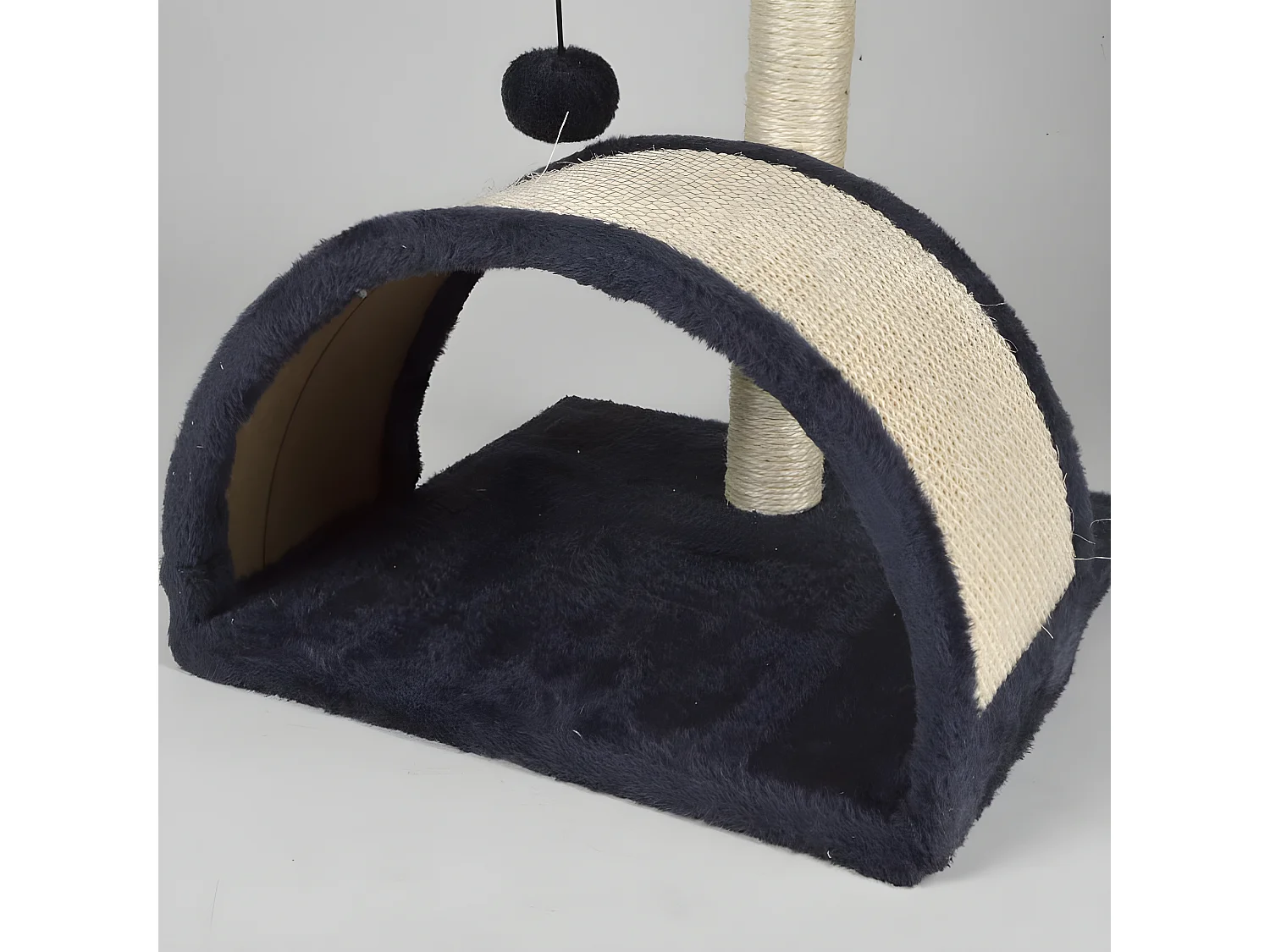 Arbre à Chat avec Tunnel "1 Plateforme" 38cm Noir