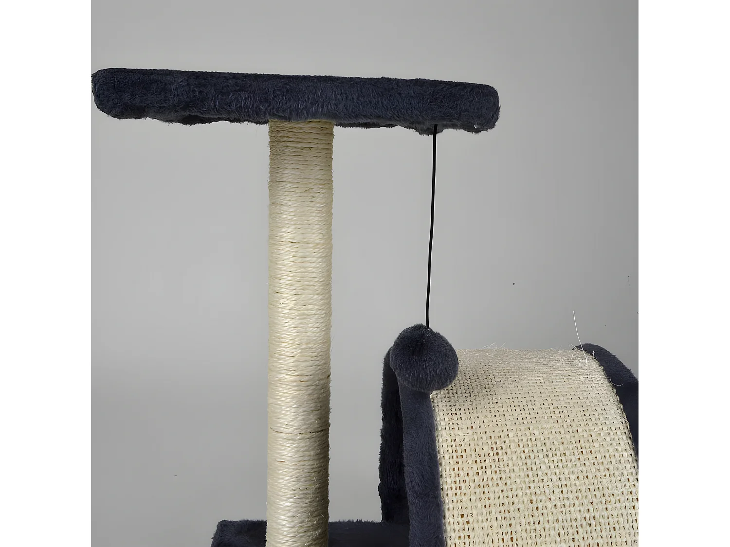 Arbre à Chat avec Tunnel "1 Plateforme" 38cm Noir