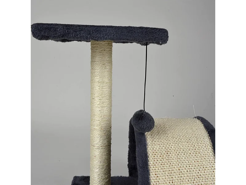 Arbre à Chat avec Tunnel "1 Plateforme" 38cm Noir