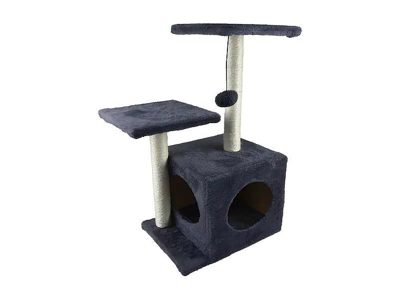 Arbre à Chat avec Niche "2 Plateformes" 60cm Anthracite