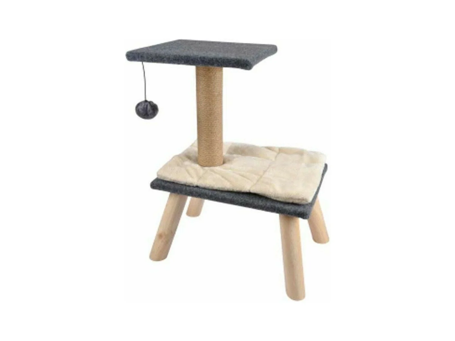 Arbre à Chaton Design "2 Plateformes" 55cm Gris