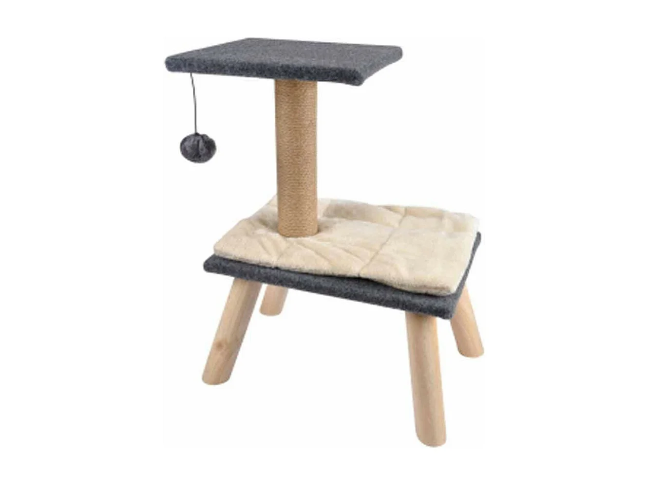 Arbre à Chaton Design "2 Plateformes" 55cm Gris