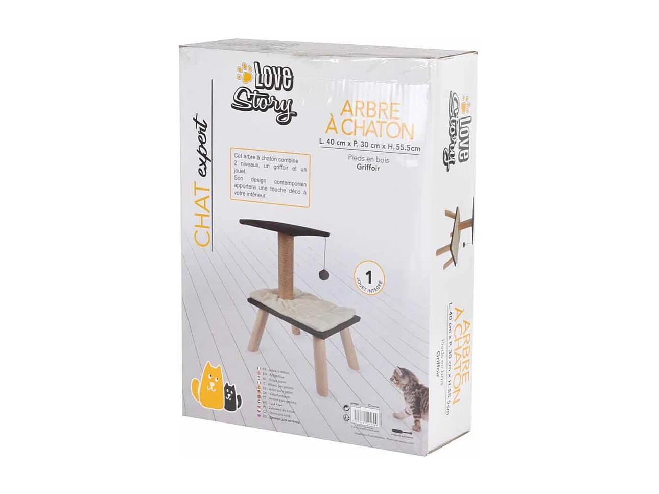 Arbre à Chaton Design "2 Plateformes" 55cm Gris