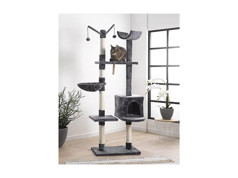 Arbre à Chat "4 Plateformes" 160cm Anthracite