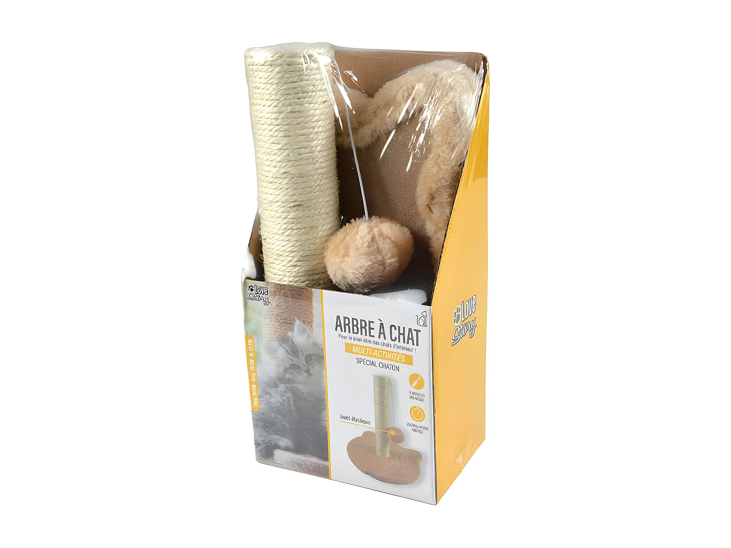 Arbre à Chat avec Socle "Tête" 33cm Écru