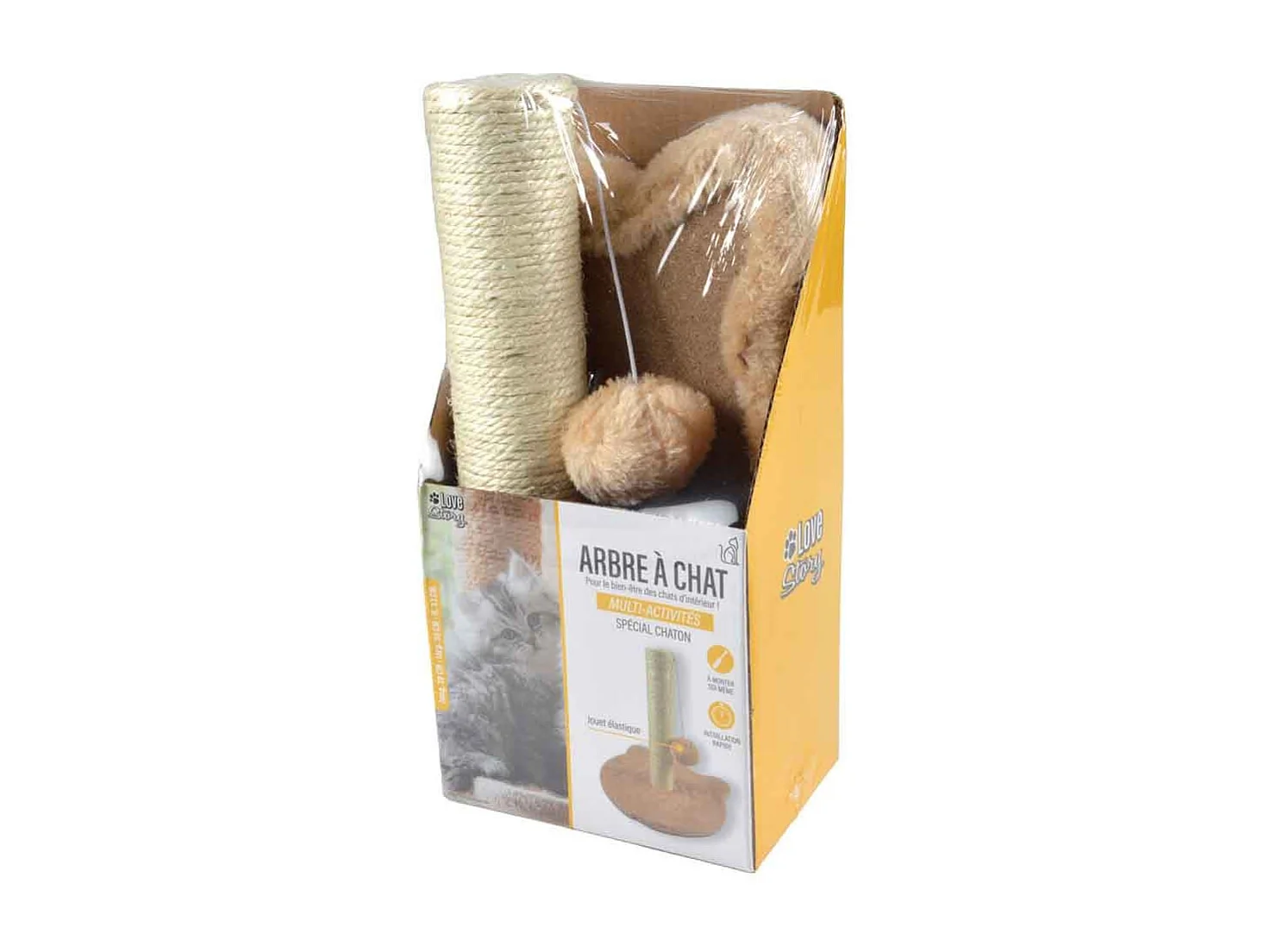 Arbre à Chat avec Socle "Tête" 33cm Écru