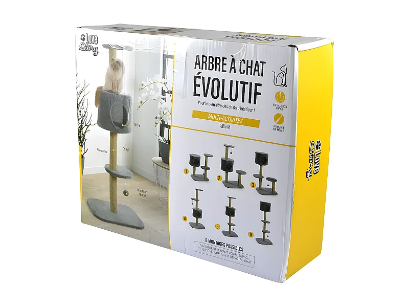 Arbre à Chat "6 Positions en 1" 118cm Anthracite