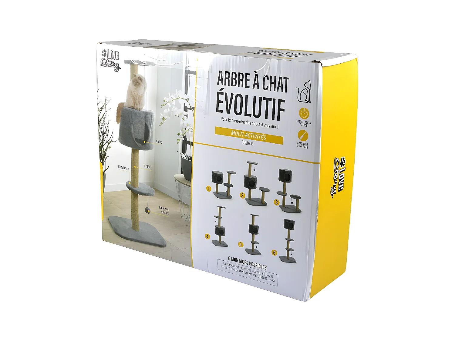 Arbre à Chat "6 Positions en 1" 118cm Anthracite