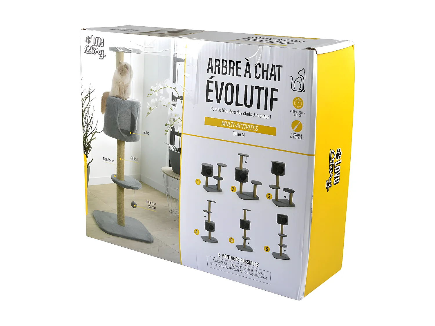 Arbre à Chat "6 Positions en 1" 118cm Anthracite