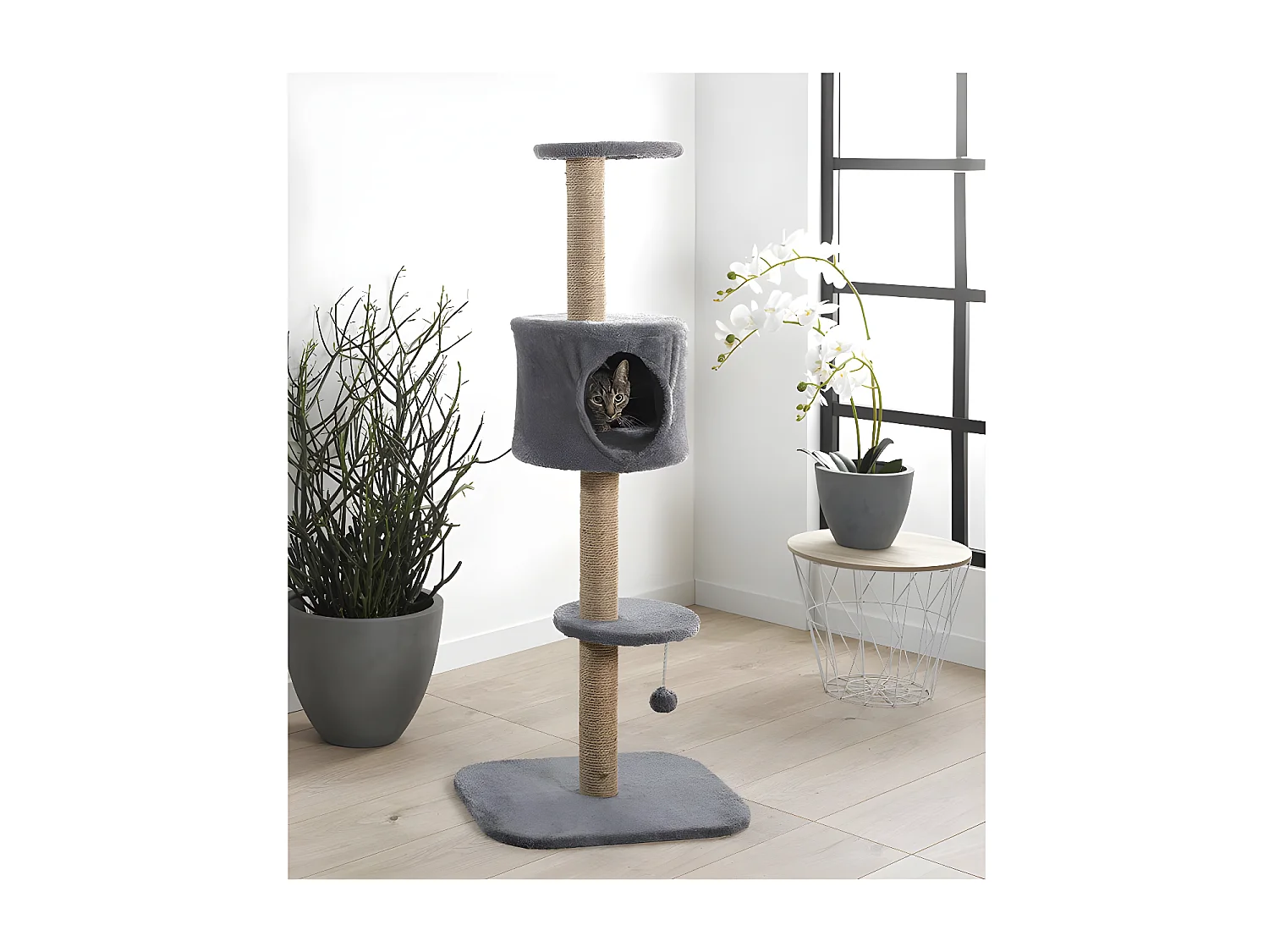 Arbre à Chat "6 Positions en 1" 118cm Anthracite