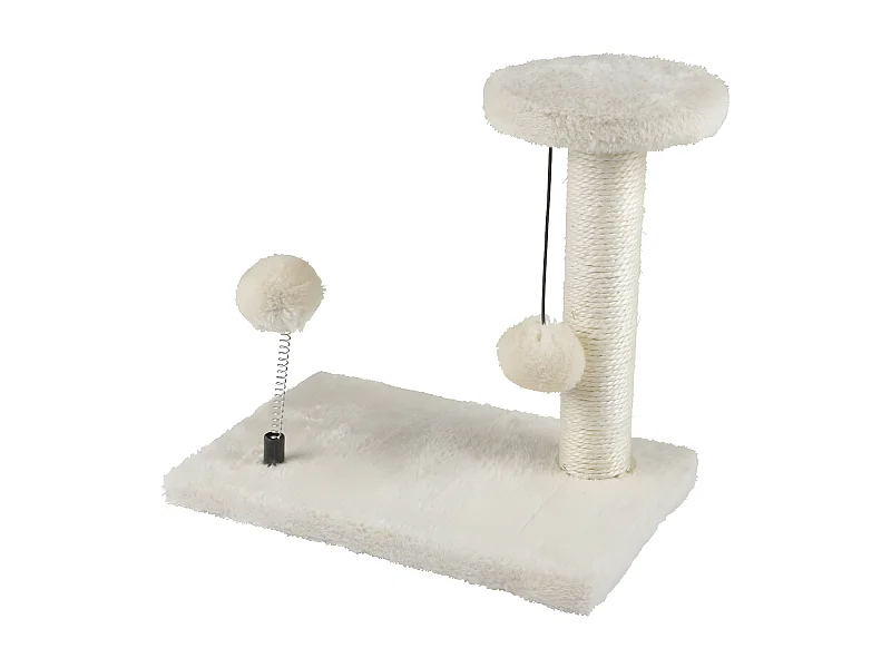 Arbre à Chat avec Jouets "1 Plateforme" 28cm Écru