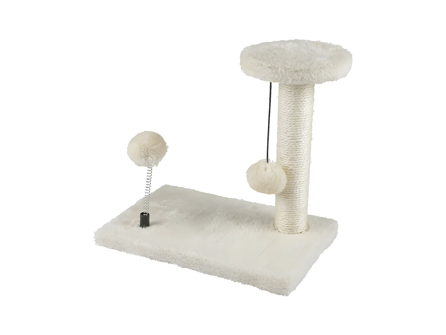 Arbre à Chat avec Jouets "1 Plateforme" 28cm Écru