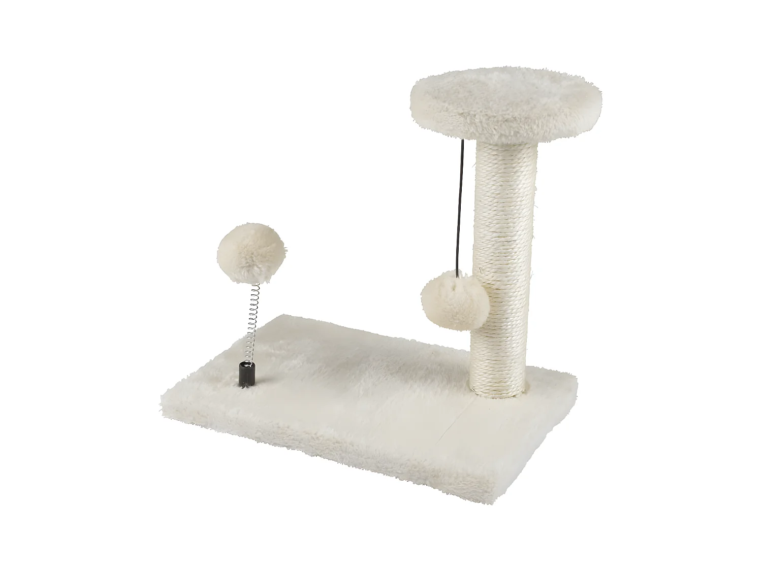 Arbre à Chat avec Jouets "1 Plateforme" 28cm Écru