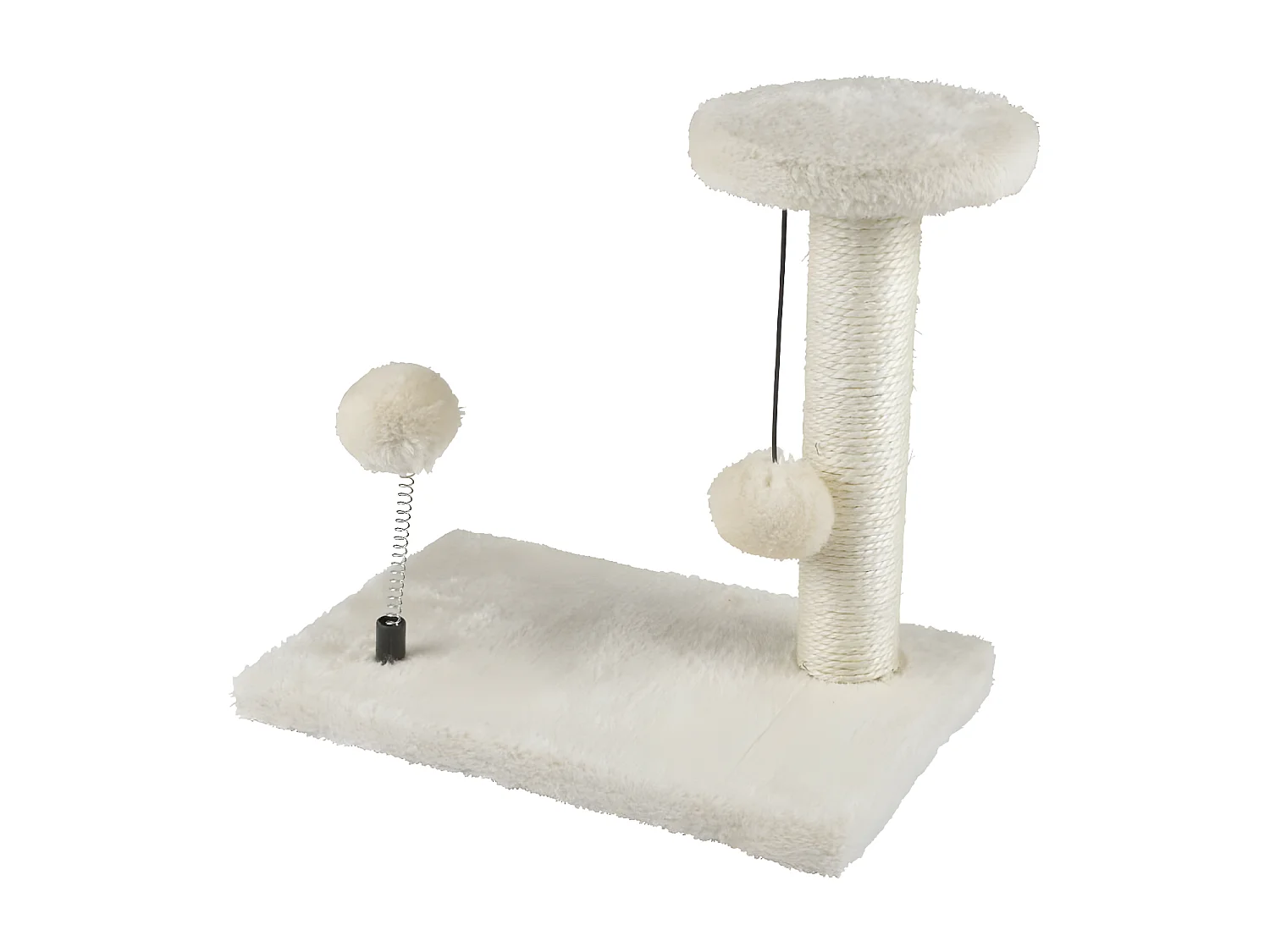 Arbre à Chat avec Jouets "1 Plateforme" 28cm Écru