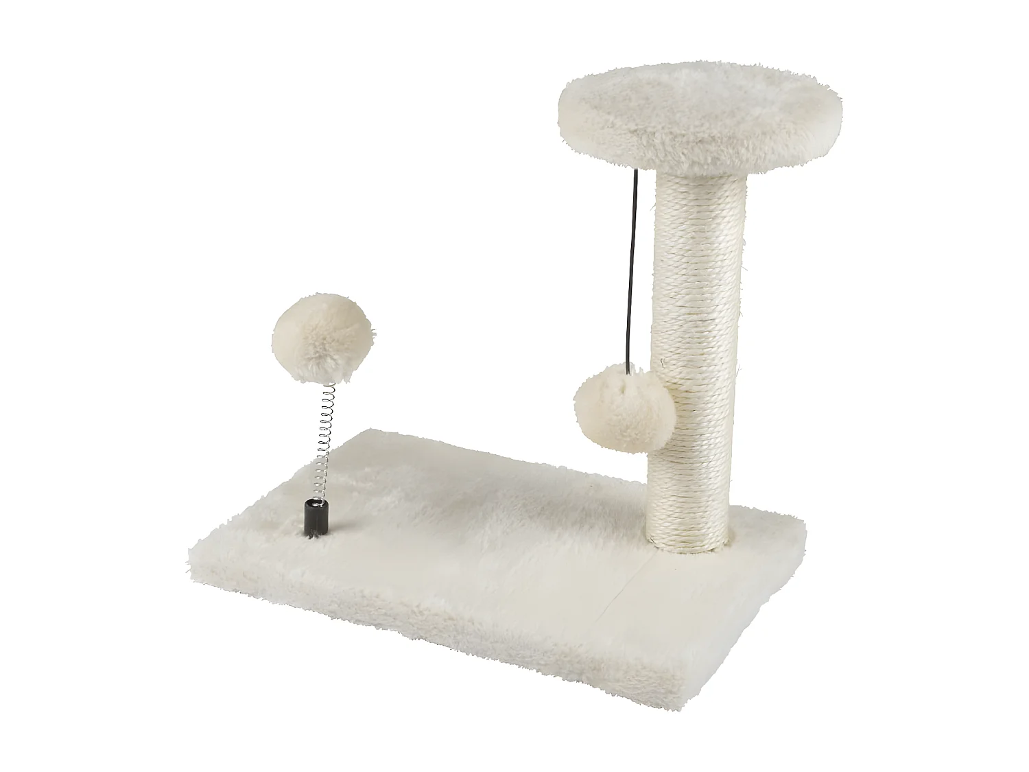 Arbre à Chat avec Jouets "1 Plateforme" 28cm Écru
