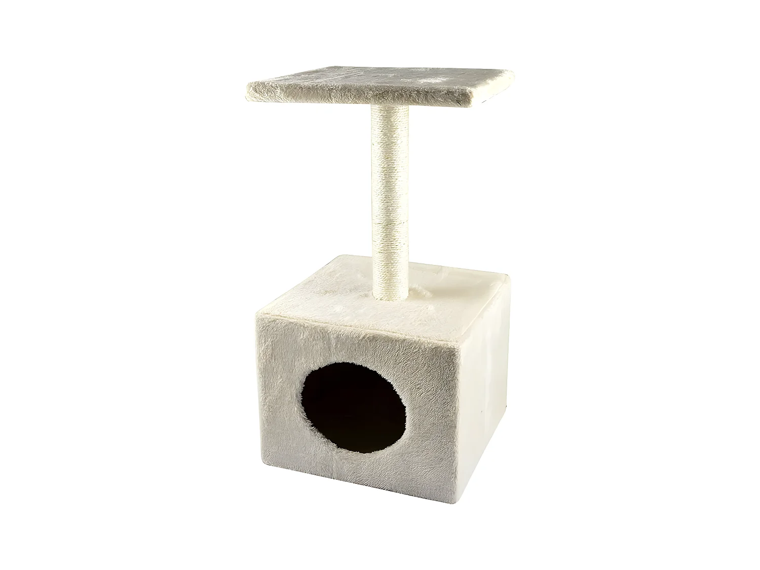 Arbre à Chat avec Niche "1 Plateforme" 58cm Écru