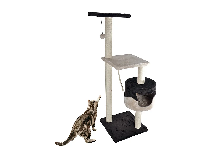 Árbol para gatos con caseta y juguetes