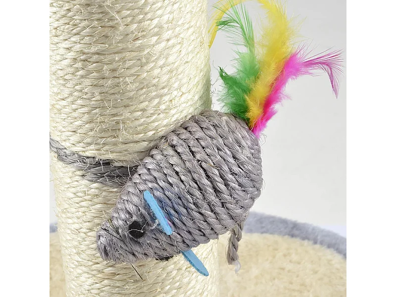 Arbre à Chat avec Jouets "Tronc" 46cm Gris & Écru